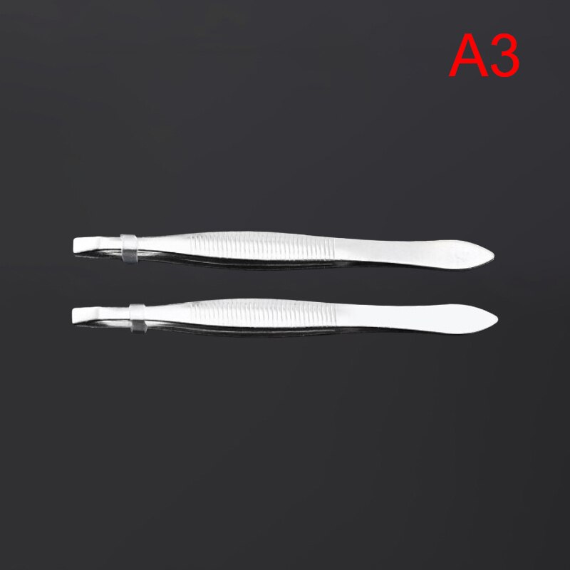 Juego de Herramientas de belleza para maquillaje, pinzas de acero inoxidable para cejas, pinzas para el pelo, pinzas para extensiones de pestañas: 3