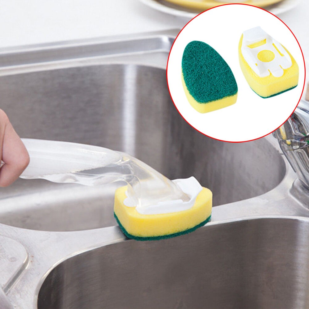 Washing Up Brush Heavy Duty Scourer Sponge Dish Cleaning Replacement Equipment Removable Wash Pot Brush Replacement 2 Packs #45