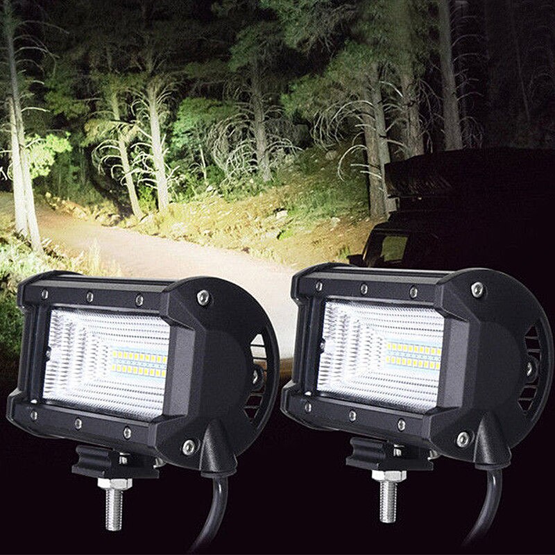Led lysbjælke 72w led arbejdslygter 12v lysbjælke 5 tommer 4d led lampe til tågelygter til traktorbåd bil lastbil suv atv motorcykel