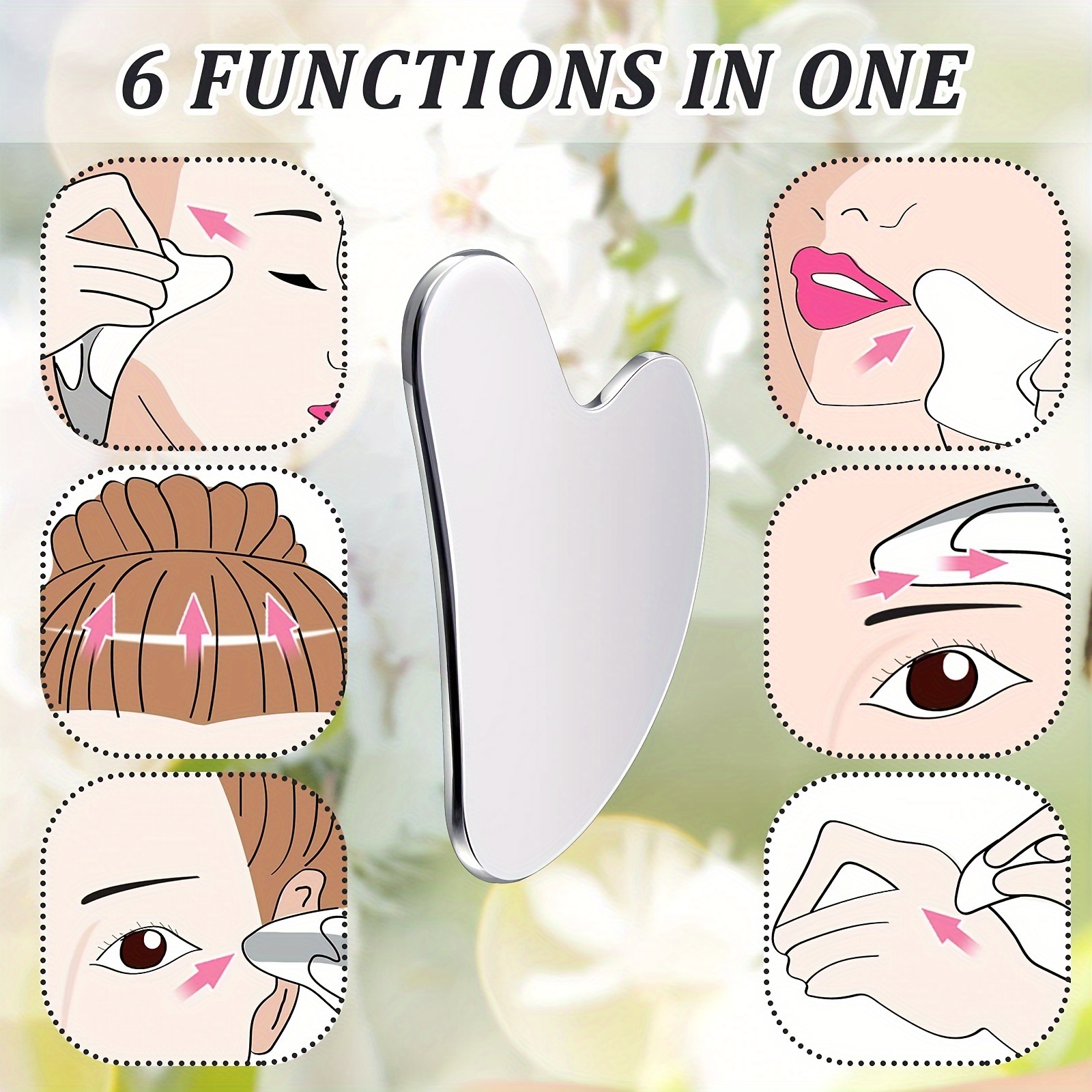 1pc gua sha-ansiktsverktøy i rustfritt stål, guasha for ansiktet, metall gua sha for å stramme huden, massasje guasha-skjønnhetsverktøy for kropp og øyne, ikke nødvendig