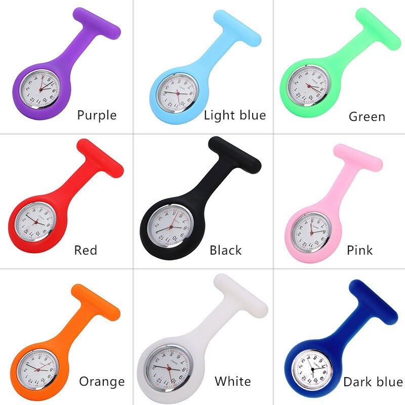 T-shaped Nurse Silicone Watch Multi Functional Silicone Red Clock Stopwatch Casual Nurse Pocket Watch