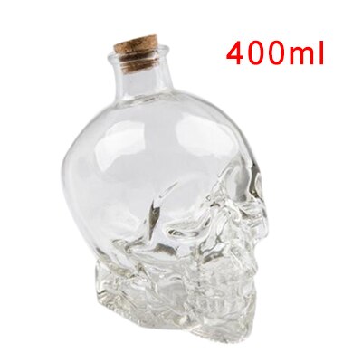 Crystal Glass Skull Head Shot Transparent Champagne Cocktails Beer Coffee Wine Bottle Cups Set Drinking Containers Tequila Cup: Bottle-400ml