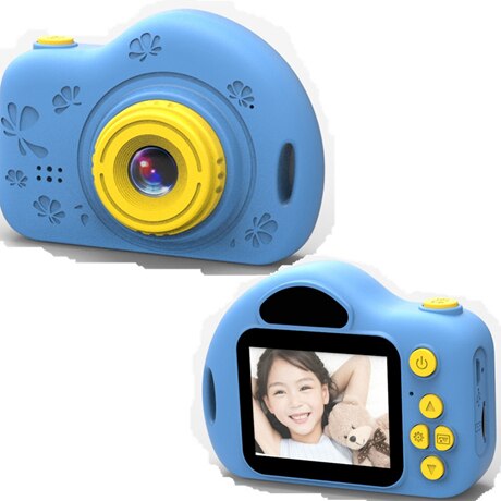 Toy Camera Mini Camera Kids Toys Cartoon Digital Camera Baby Toys 12.0M with 2.0 Inch IPS Screen Children Educational Toys: X7 Blue