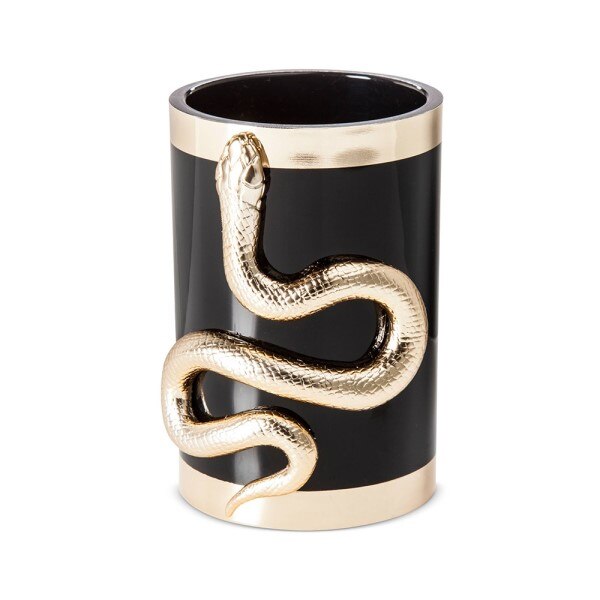 Luxe 10 -delige set make-upkwasten in goud en zilver, koffer, cosmetica, make-uptool, make-upkwastenemmer, opbergdoos: Gouden houder