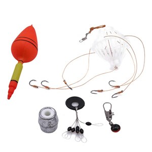 Carp Fishing Floats Bobber Sets Sea Float With Six Strong Explosion Hooks Plastic Sinker Fishing Tackle Kit Fishing Tools: 998903