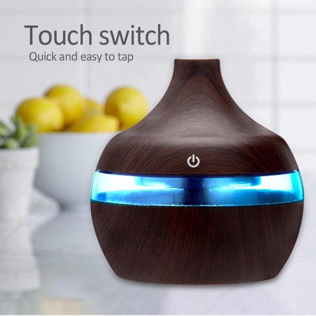 Trekorn aromaterapi usb luftfukter vanndråper luftrensing eterisk olje aroma diffuser hjemmekorn