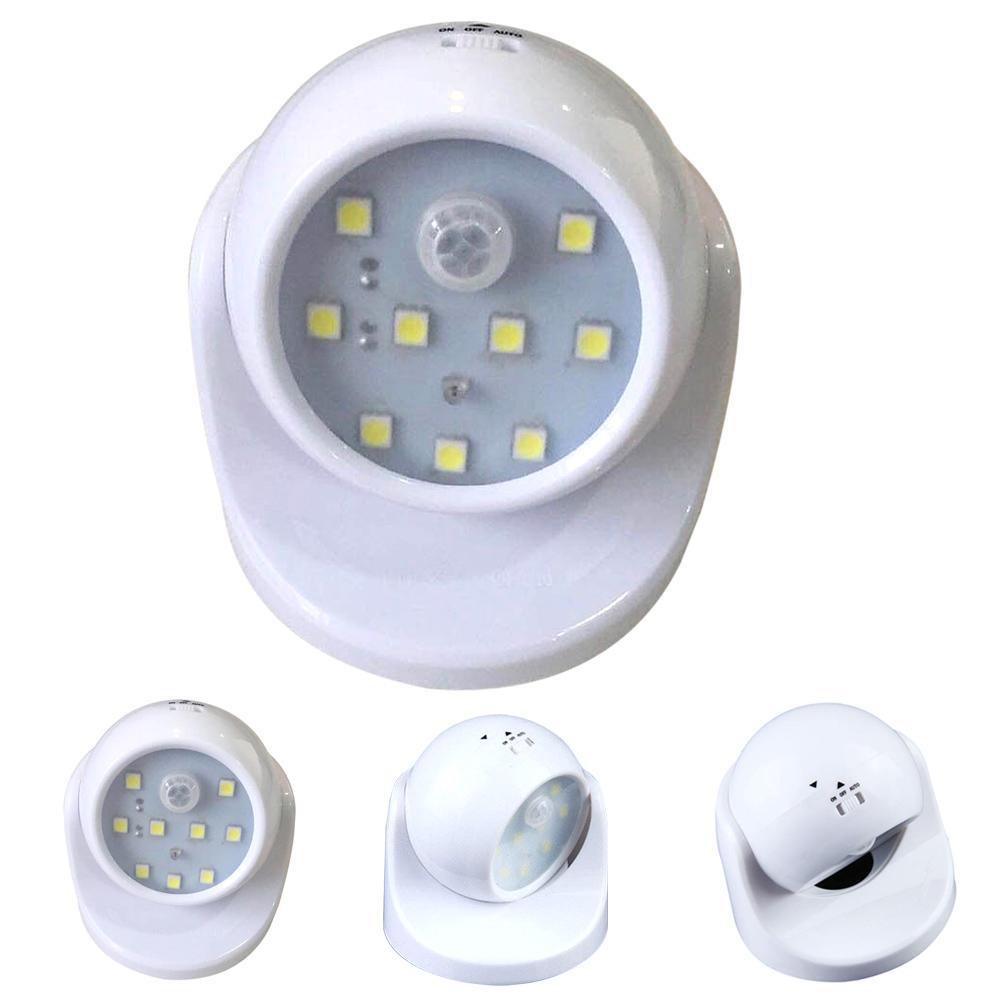 LED Motion Activated Light Sensor Battery Wireless Indoor Outdoor Porch Garden Wall Shed Lamp 360 Rotation Night Light