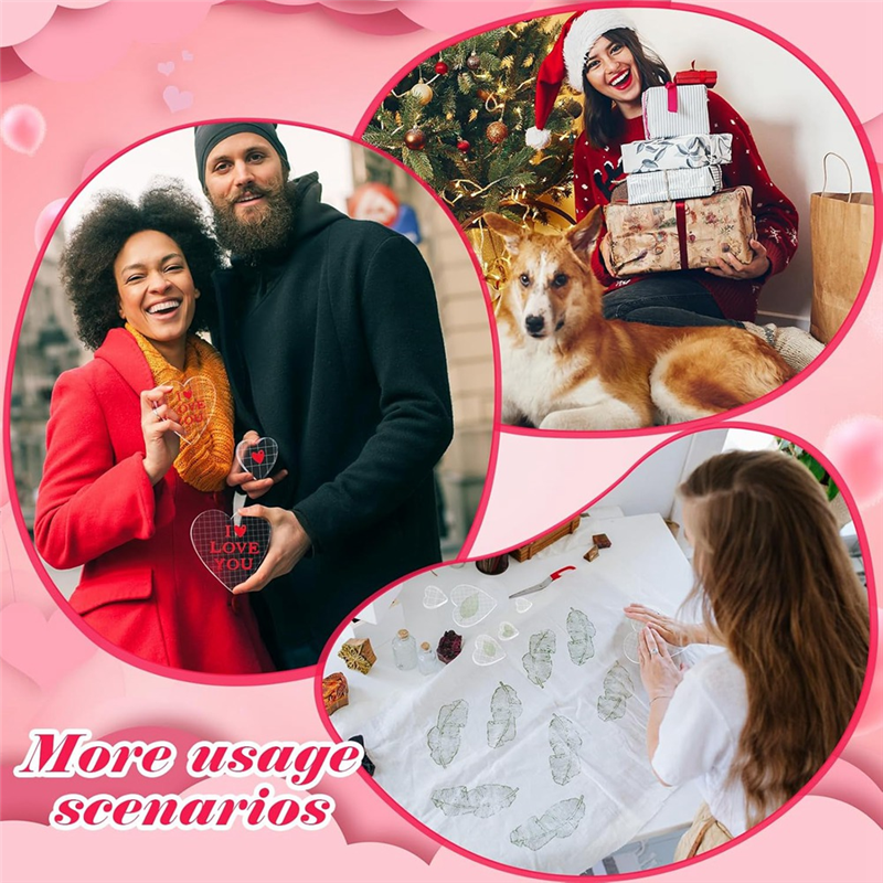 A69E7 Pieces Acrylic Stamp Blocks Set Clear Stamping Blocks Tools With Grid, Decorative Stamp Blocks