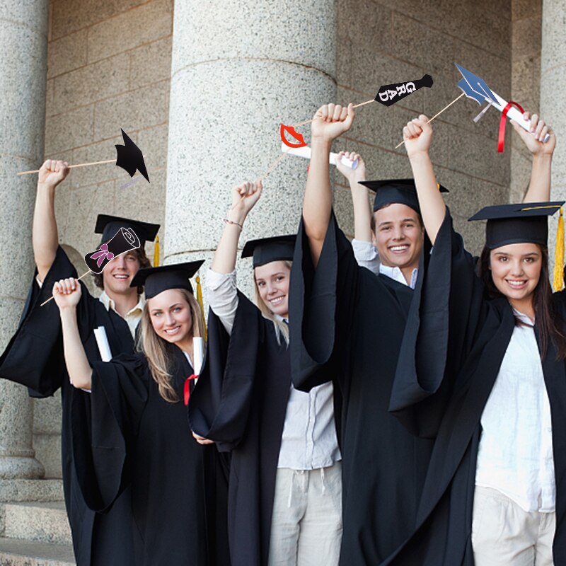 27pcs/set Graduation Photo Booth Props Congratulations Graduations Class Of Party Graduated Photobooth Backdrop Decorations