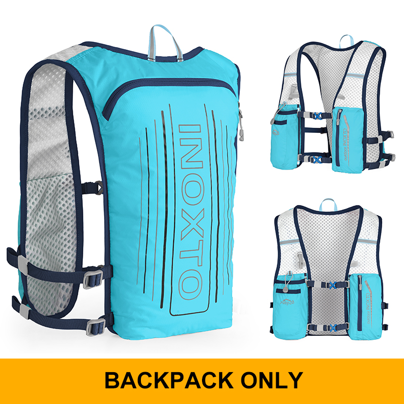 Reflektierende Weste für Damen und Herren, verstellbarer Brustgurt, Lauf-Trinkweste, leichter reflektierender Trinkrucksack, su: blaue farbe