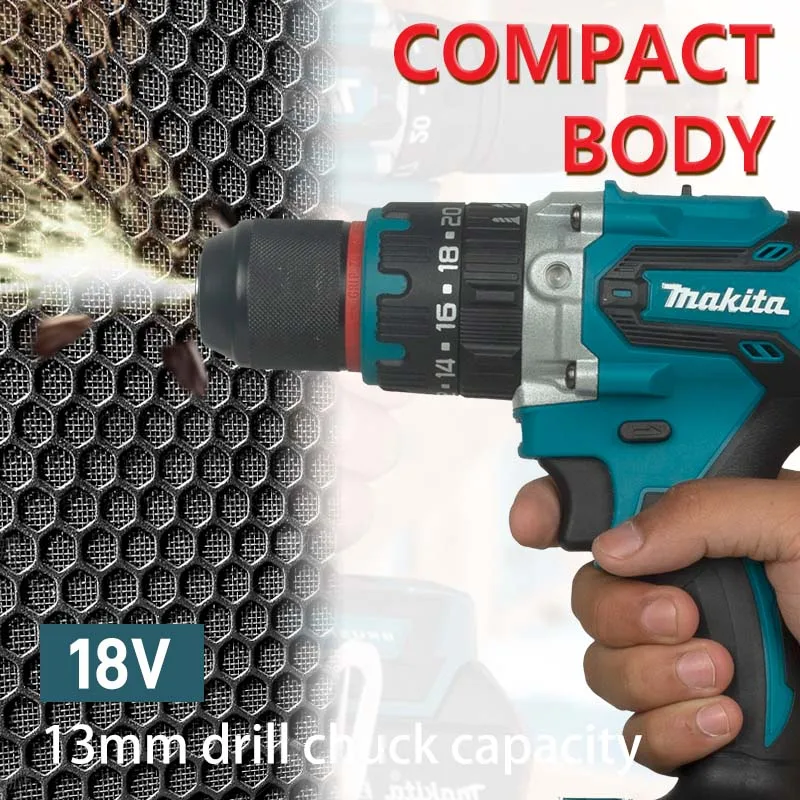 MAKITA 18V Lithium elektrische wiederaufladbare Handbohrmaschine 13mm DDF487RTJX zwei Ladung eine Ladung 5,0AH