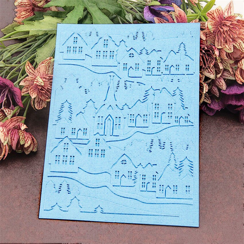 10.5x14.8cm village Embossing folders Plastic bump... – Grandado