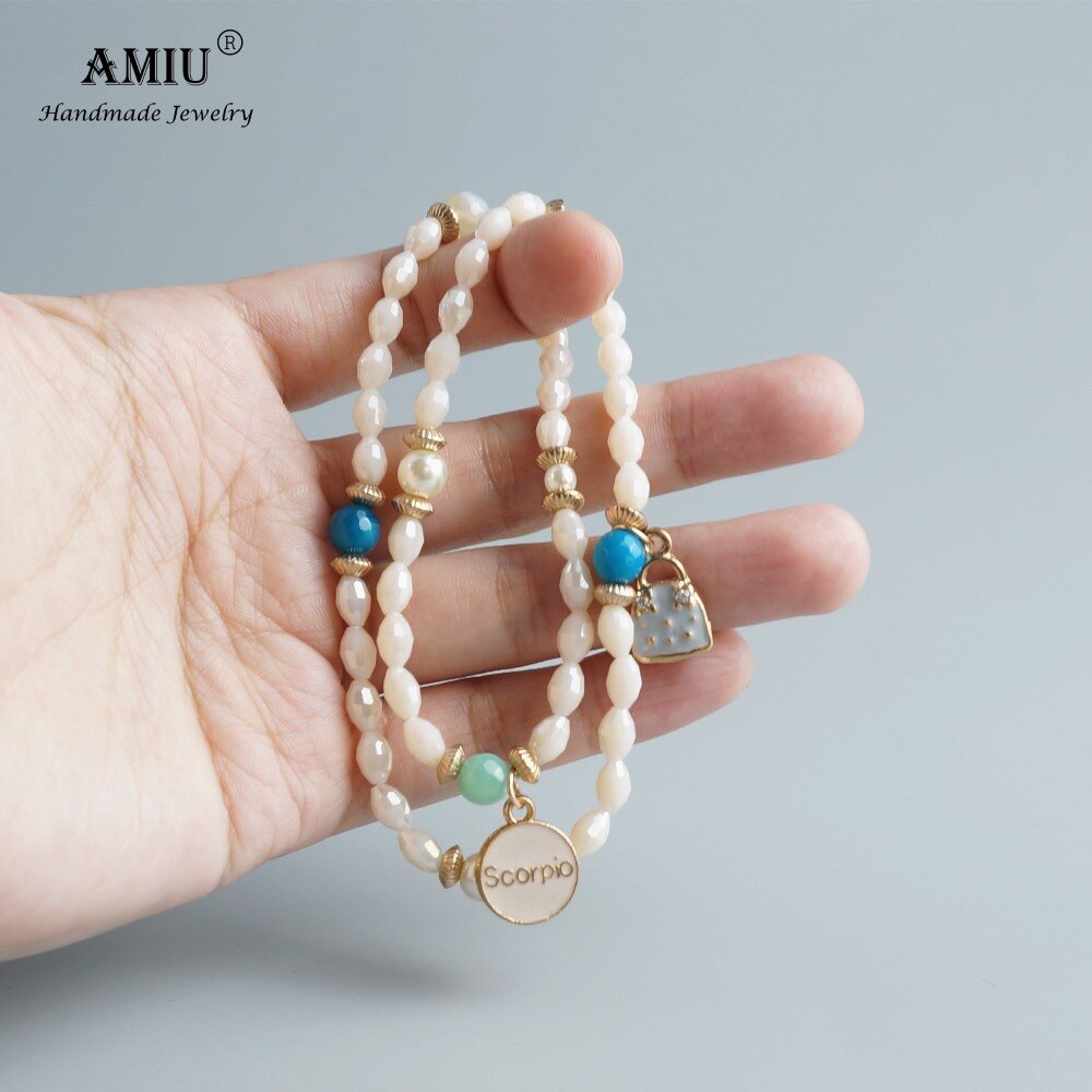 AMIU Handmade Wrap Natural Crystal Bracelet Fancy Jewelry Adjustable Size Brazilian Bracelet For Woman