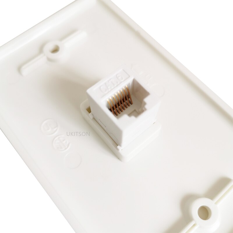 1 Port CAT6 RJ45 Keystone Jack Wall Plate Female To Female Lan Socket In White For Internet Patch Cord USA Faceplate