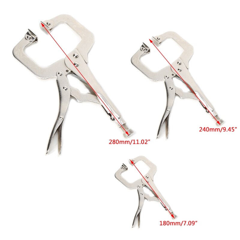 6"/9"/11" C Clamp Vise Grip Welding Locking Quick Pliers Round Wood Locator Clips