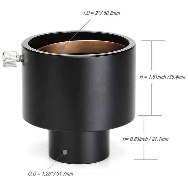 SVBONY Teleskop-Okularadapter 1,25" auf 0,965" / 0,965" auf 1,25" / 2" auf 1,25" / 1,25" auf 2" montieren-Adapter W2811Z: Braun
