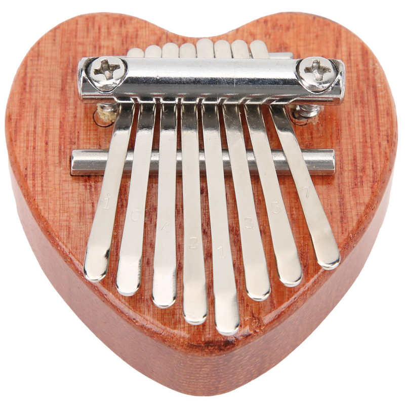 Mini Piano à doigts à 8 tons, Instrument de clavier, son Unique, Portable, couleur bois, avec lanière pour la musique