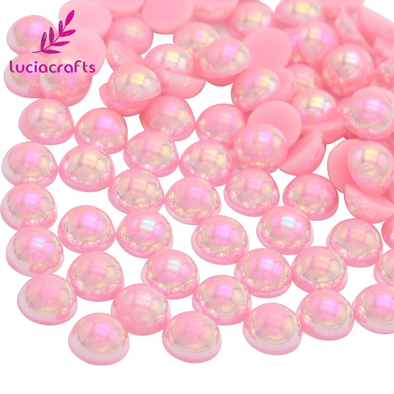 ! 5mm veelkleurige abs imitatie parels kralen halfronde parel nagelkunst telefoon schoenen accessoires 500 stuks  f0108: Lichtroze