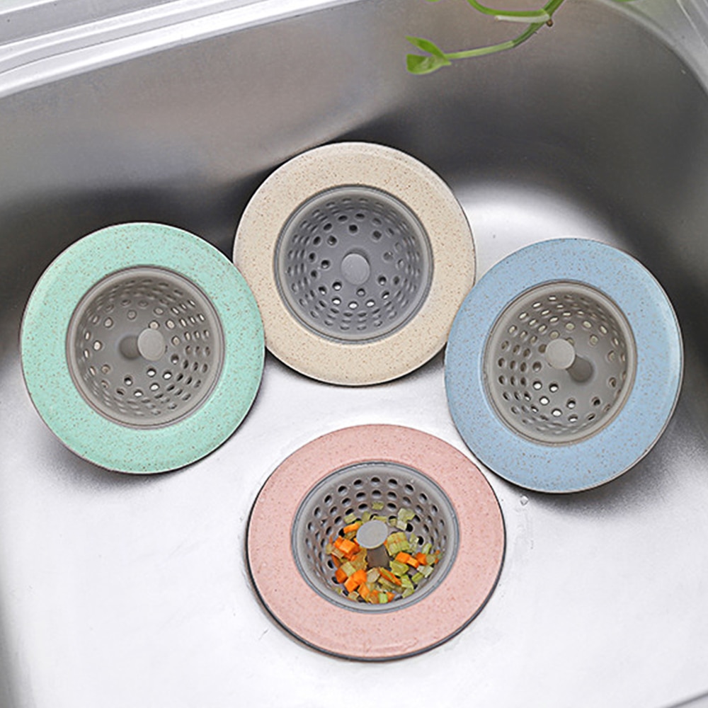 4 farve køkkenvaske afløbspropper siler badekar afløbspropper vask gulv afløbsproppel kloak filter mesh hårfanger tilbehør
