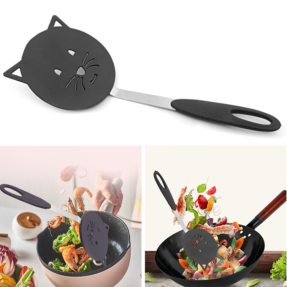 Non stick sød kat turner flipper køkkenredskaber skovl fisk bøf pandekage madlavningsværktøj stegespatel omelet skovl