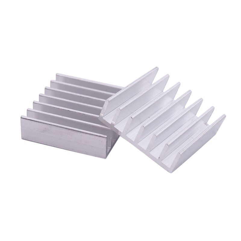 20Pcs 20mm x 20mm x 6mm Aluminum Heatsink Radiator Cooling Fin Silver Tone