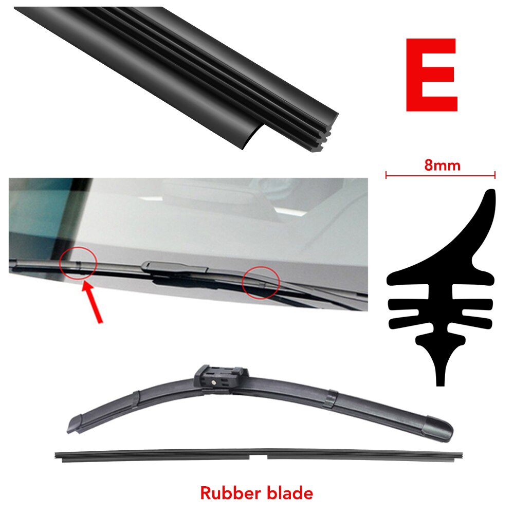 Windscreen wipers Insert Rubber strip Refill for Chevrolet Cruze Spark Lacetti AVEO ONIX BOLT Trailblazer Orlando: 18" / E-8.5mm wide
