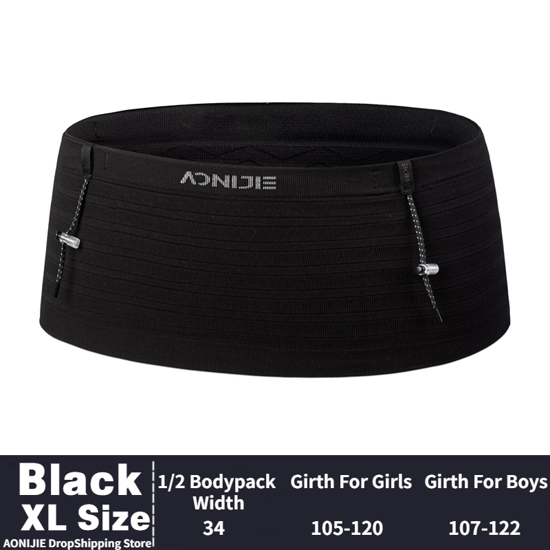 AONIJIE W8116 Neueste Gewebte Elastische Sport Taille Pack Laufende Rennen Nummer Gürtel Für Triathlon Marathon- Radfahren Bergsteigen: grau