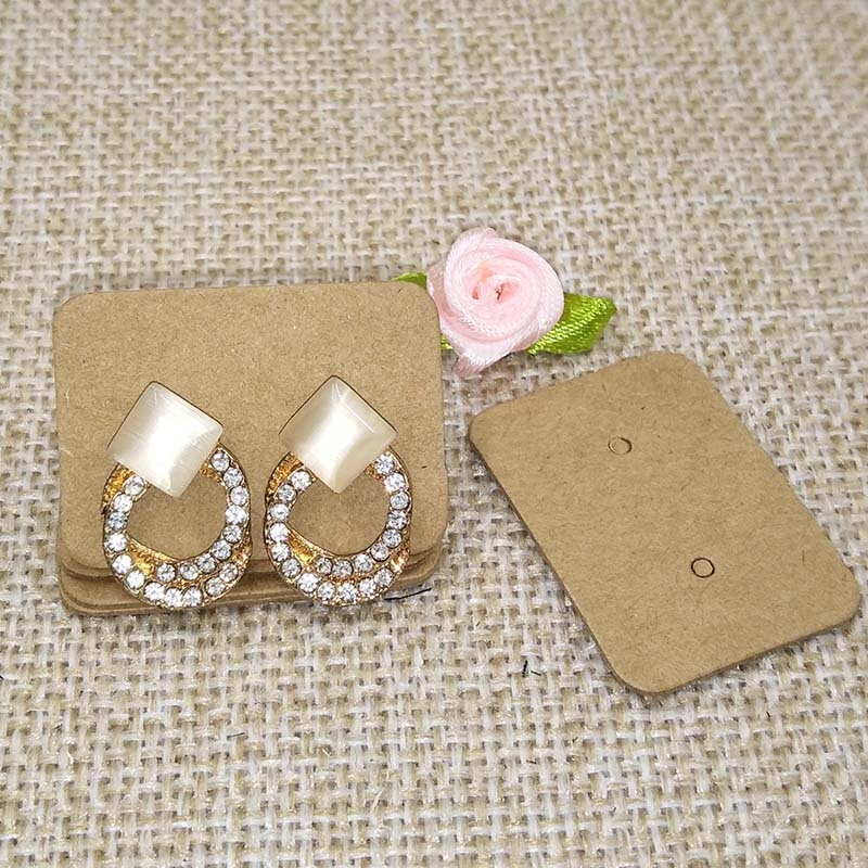 100Pcs 3.5*2.5Cm Multi Kleur Papier Leuke Stud Oorbel Hangtag Card Sieraden Display Verpakking Card