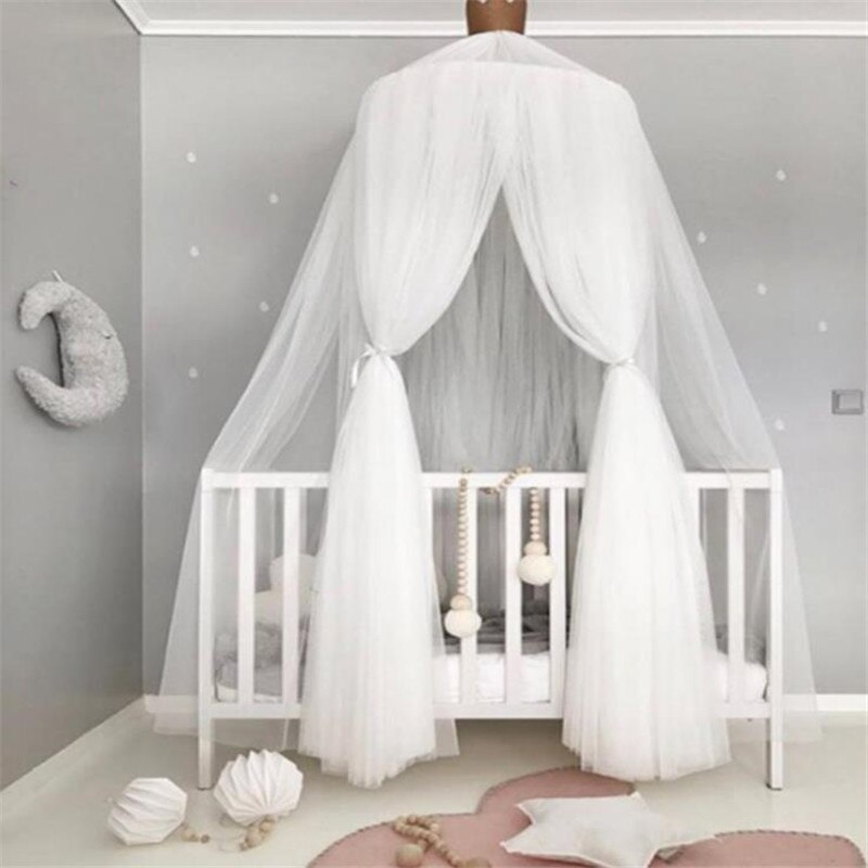 Di nuovo modo Del bambino Retine E Zanzariere Principessa cupola Letto A Baldacchino per Bambini Biancheria Da Letto Rotondo Del Merletto di Zanzara Netto per Il bambino Che Dorme 7 colori