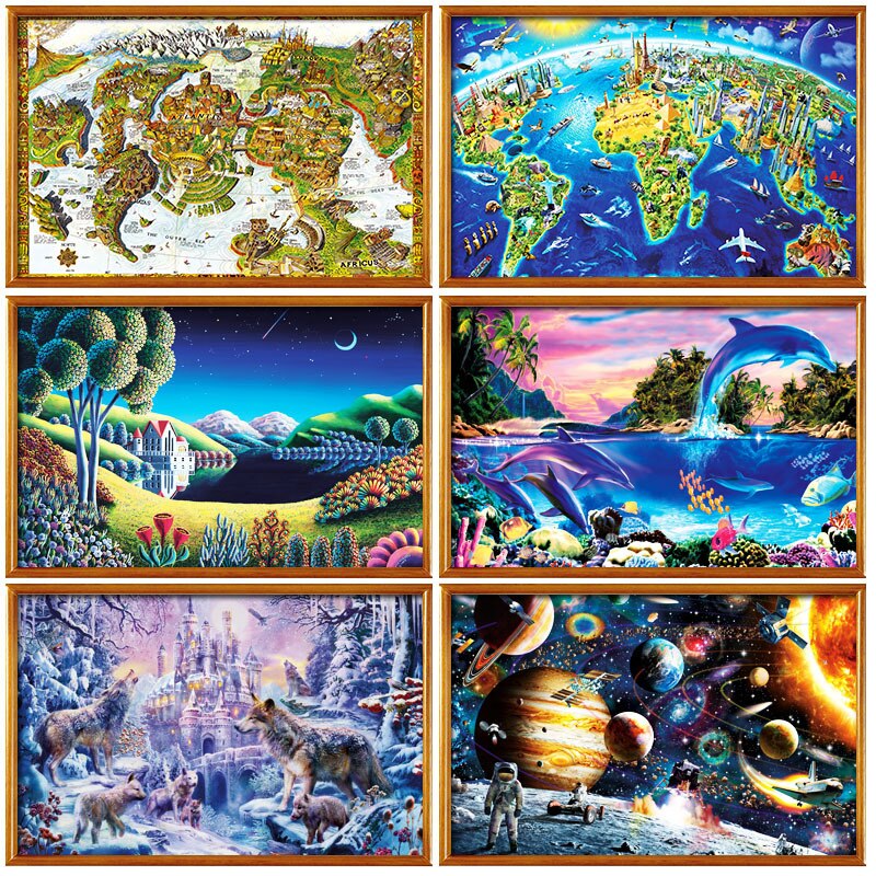 1000 Pcs/set DIY Landscape Paper Puzzle Children Toys Adults Collection Jigsaw Puzzle Students DIY Home Decoration