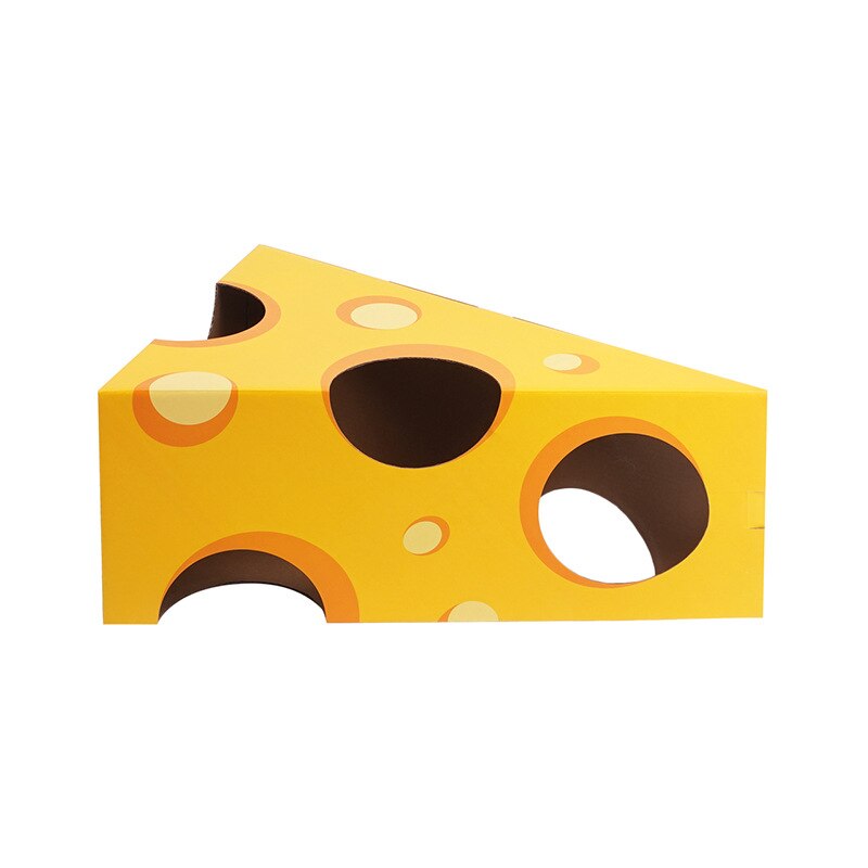 Pet Furniture DIY Carton Box Cat House Cheese shape cat Scratch Board Self Assembly Kitten Indoor Corrugated Paper house: Default Title