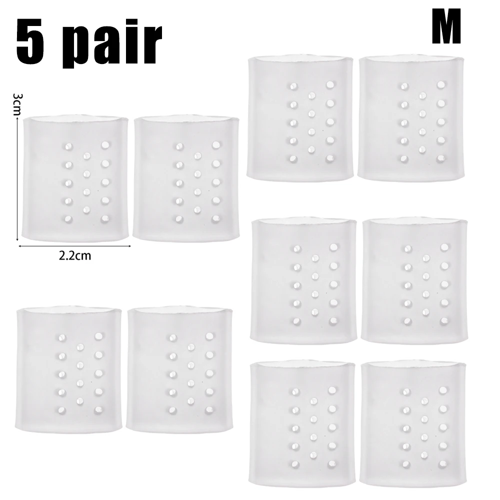 5pairs Toe Protective Covers Double Opening Breathable Silicone Toe Caps Soften Calluses and Corns Transparent Foot Care Tools: MULTI