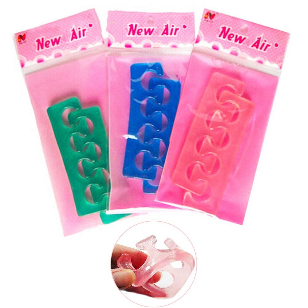 Soft Silicone Toe Finger Separators Nail Tools Art Manicure Pedicure Foot Braces Support Assistant Polish 1 Pair