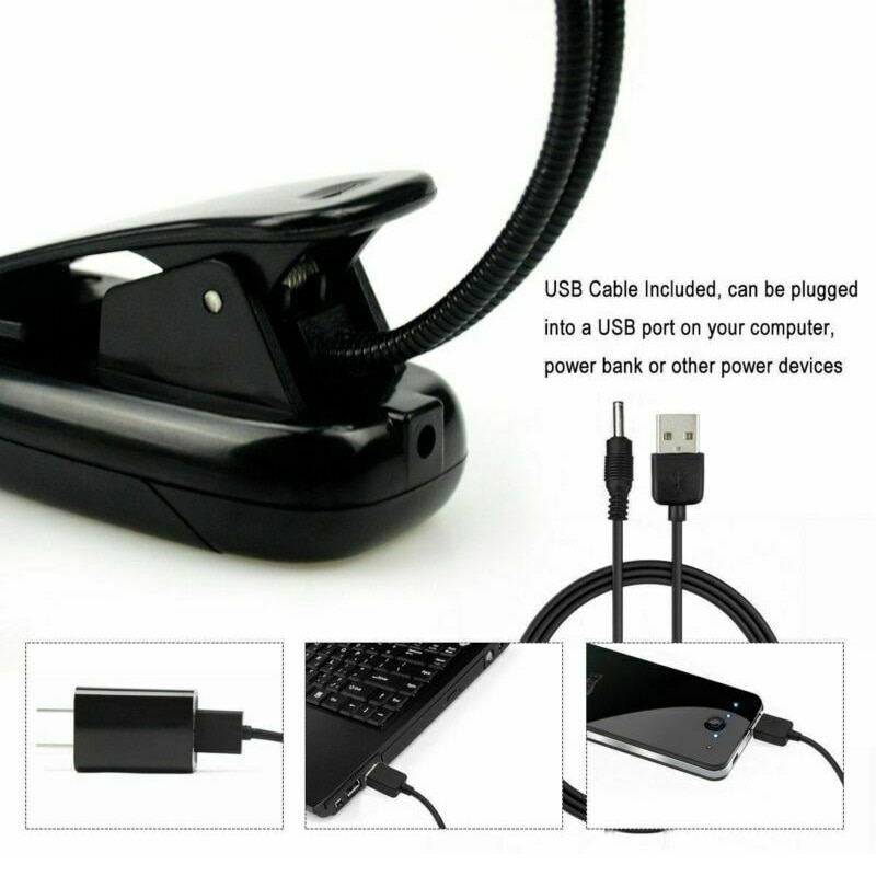 USB Double Pole LED Desk Lamp Mini Eye-care Table Lamp Dual Flexible Double Goosenecks Clip-on Arm Study&Music Desk Light