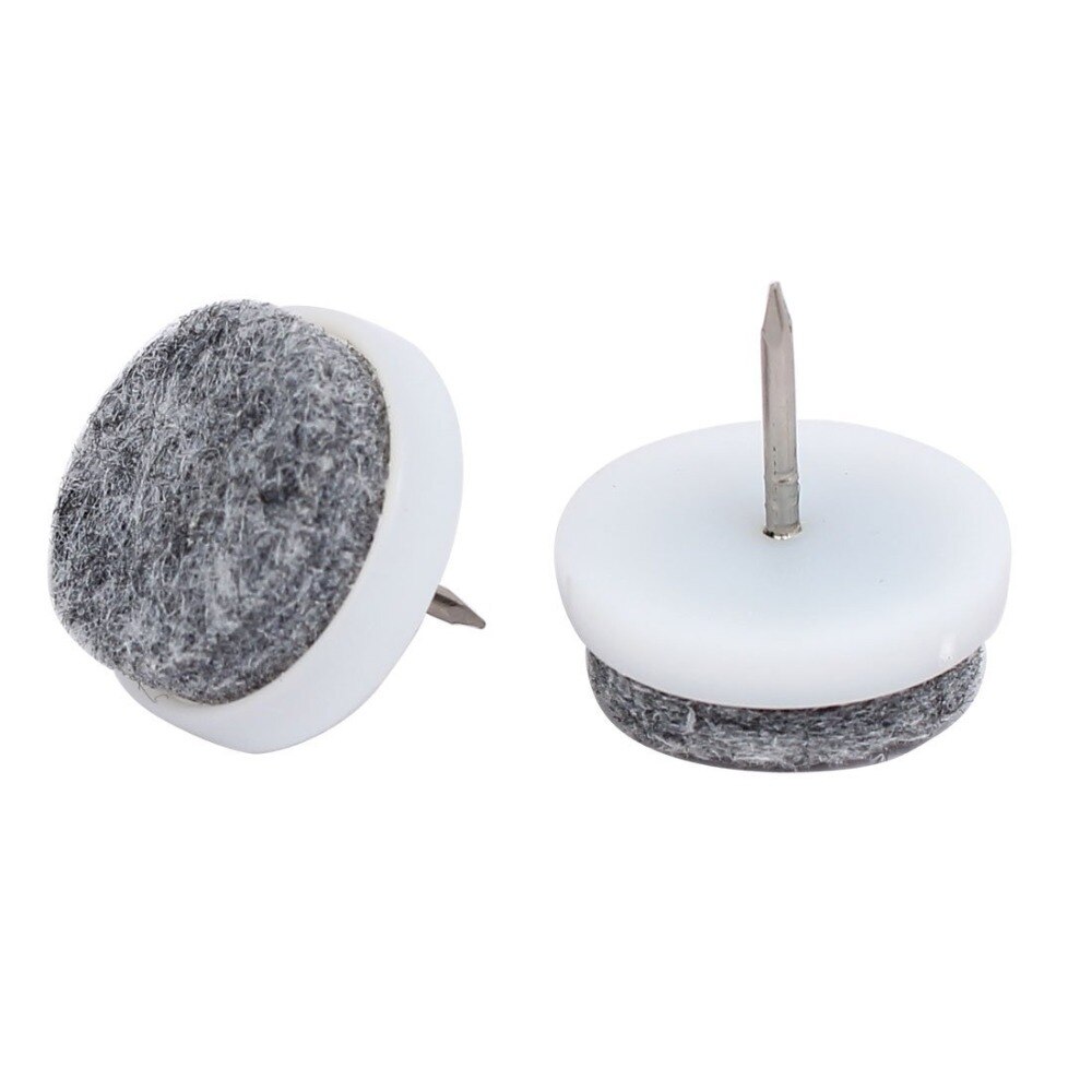 20mm dia witte vilt meubel bank stoelpoot antislip schroef vloer zilveren antislip pad nagelbeschermers 100 stuks