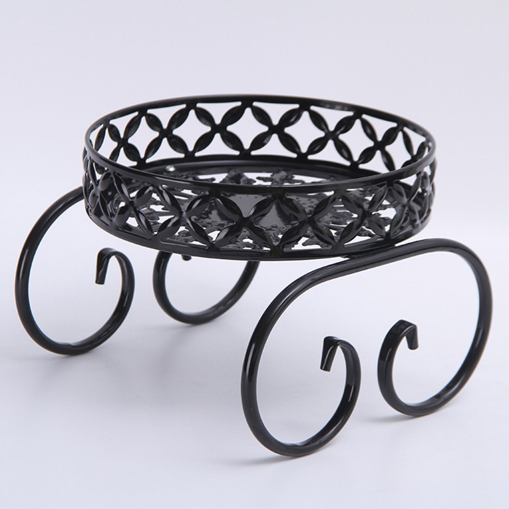 1pc European-Style Wrought Iron Plant Stand Simple Iron Frame Geometric Flower Stand Living Room Restaurant Balcony Shop Creativ