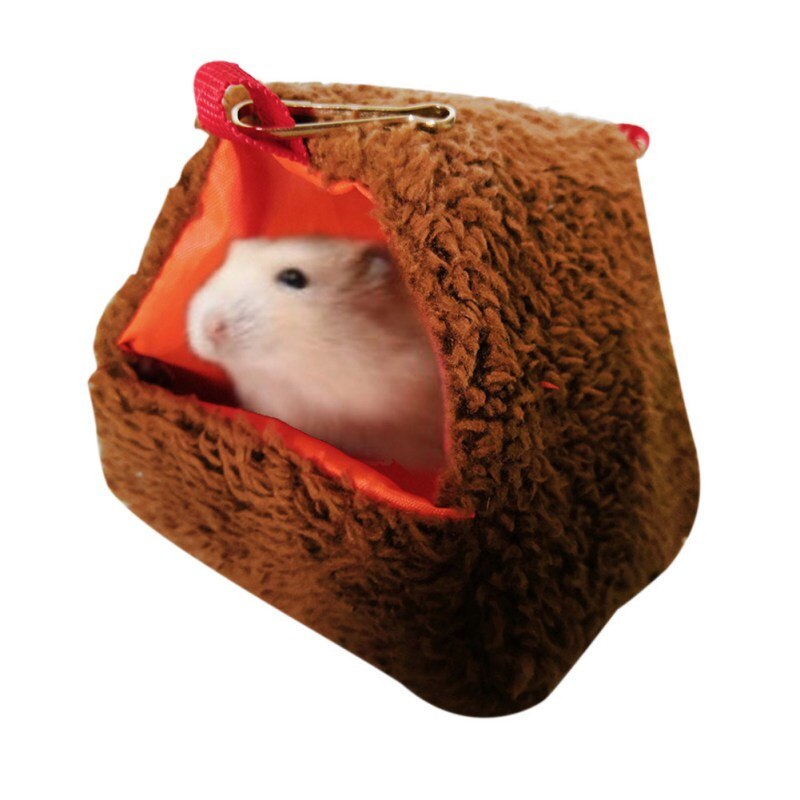 Mini hus lille dyr hængekøje trekantet formet varm hængende reden hus til hamster papegøje: C