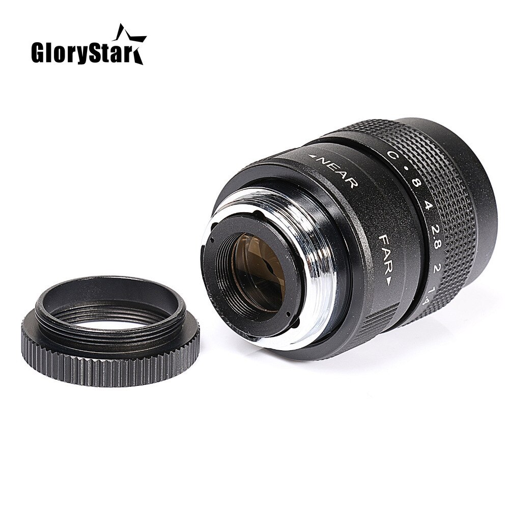 Glorystar 25 Mm Cctv F1.4 Tv Movie Lens + C Mount + Metalen Zonnekap Voor Canon Eos Ef Efs dslr Camera 5D 6D 7D Ii Iii 70D 80D