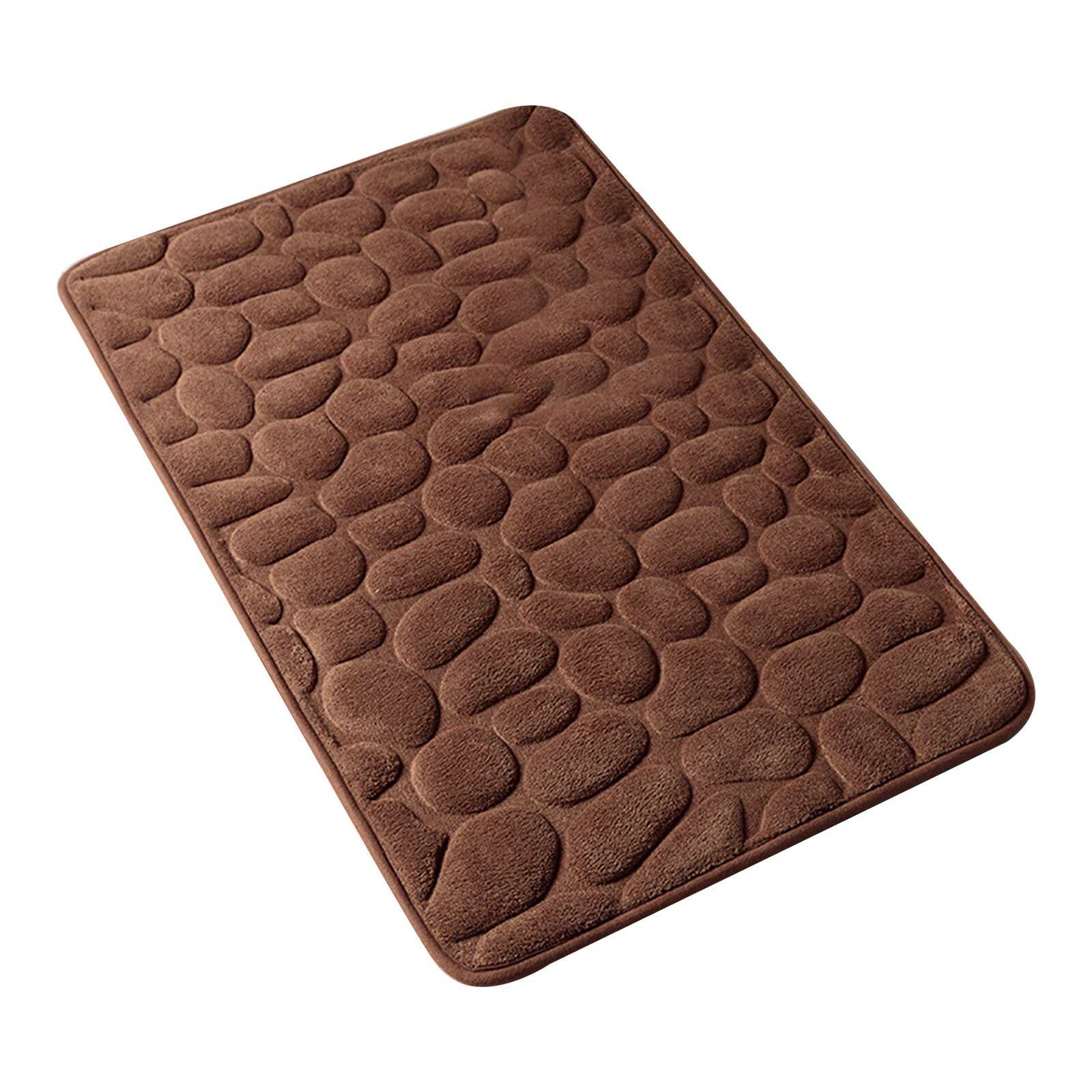 Badkamer Mat Antislip Pebble Tapijten Absorberende Memory Foam Wasbare Geplaveide Reliëf Tapijt Badkamer Decor Mat: Bruin