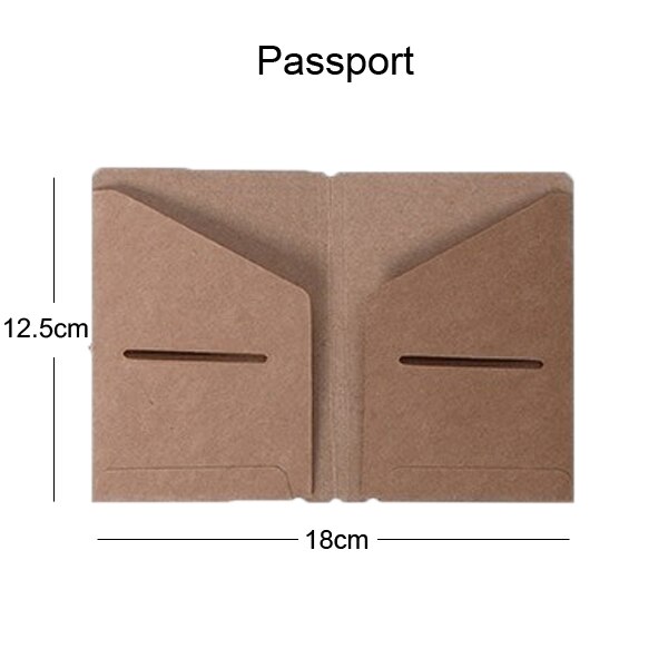 Traveler's Notebook Kraft Paper Pocker Business Card Holder Standard &amp; Passport Style File Folder: Passport