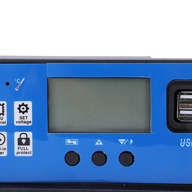 Solar Lader En Ontlader Controller 12V 24V Auto Lcd Display Pv Batterij Regulator Met Dual Usb 5V(40A)