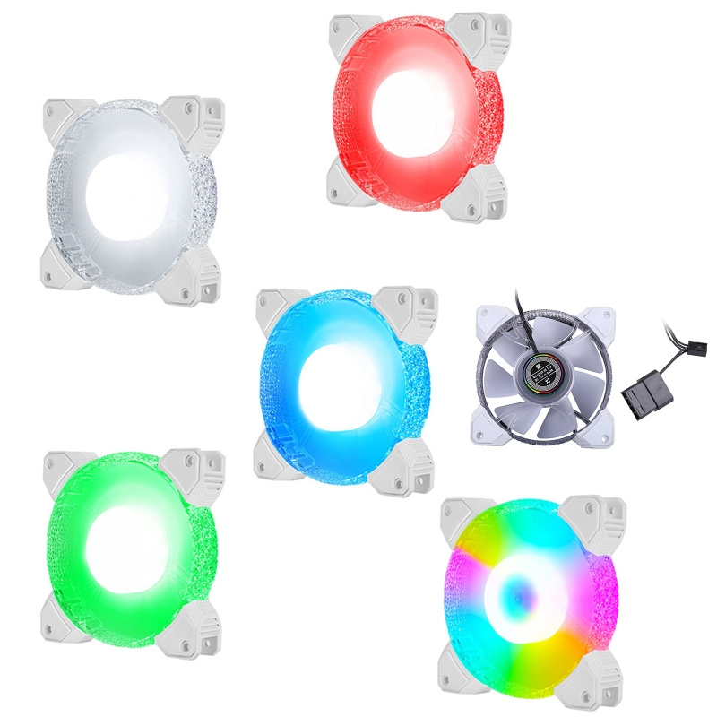 120mm Computer Cooling Fan RGB Case Fan Adjustable High Performance Silent Control Chassis Radiators 3Pin + 4Pin or