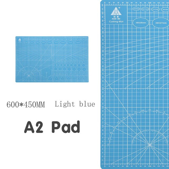 60*45cm A2 Cutting Board Cameo Mat Grid Line Self-healing Board Craft Card Multi-color Double-sided Desktop Cutting Pad Cricut: Light blue