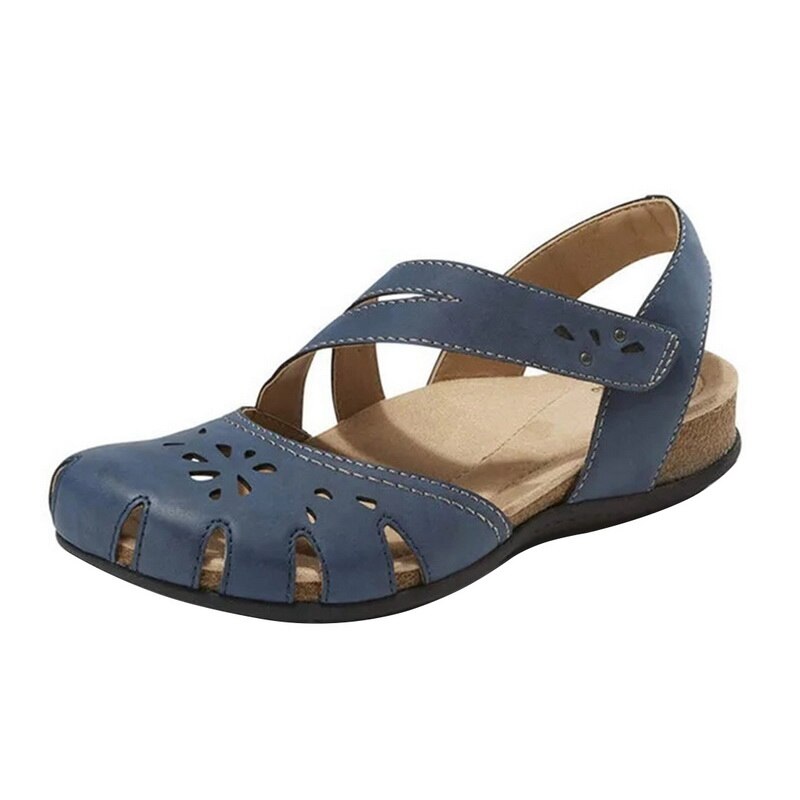 Summer Women Orthopedic Open Toe Sandals Vintage Anti-slip Breathable Leather Casual Female Platform Retro Shoes: 1 / 41