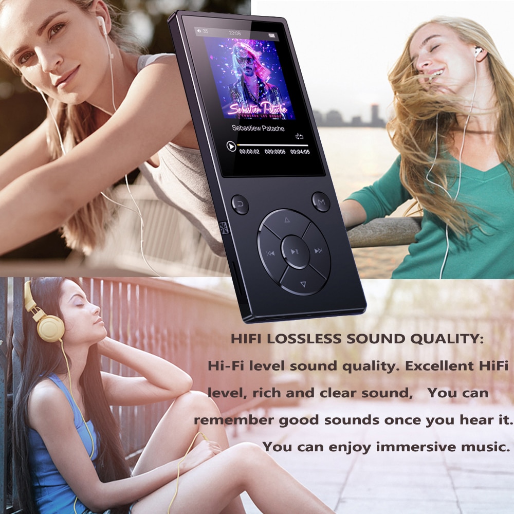 Hifi Muziek Lossless MP4player Met Bluetooth 2.4 Hd Scherm Ingebouwde Luidspreker 16G MP4 Muziekspeler sd-kaart Tot 128G