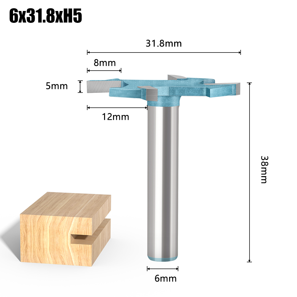 Broca enrutadora de vástago de 6mm y 6,35mm, fresa para brocas enrutadora de carburo de Metal y madera, herramientas de carpintería, cortador de 6mm de diámetro: 33 mm