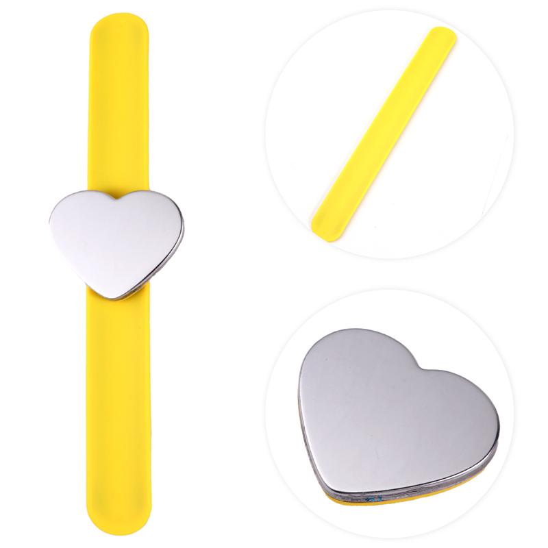 1pc Durable Magnetic Slap Bracelet Heart Shape Silicone Hand Band Wrist Strap Hand Decor for Kids