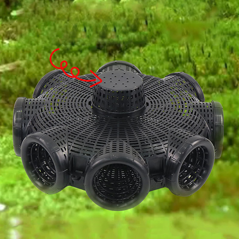 8 gaten verbeterde vangkooi voor modderkruipers, kreeften en gele paling, visnet voor buiten, plastic garnalenval met contragewicht.
