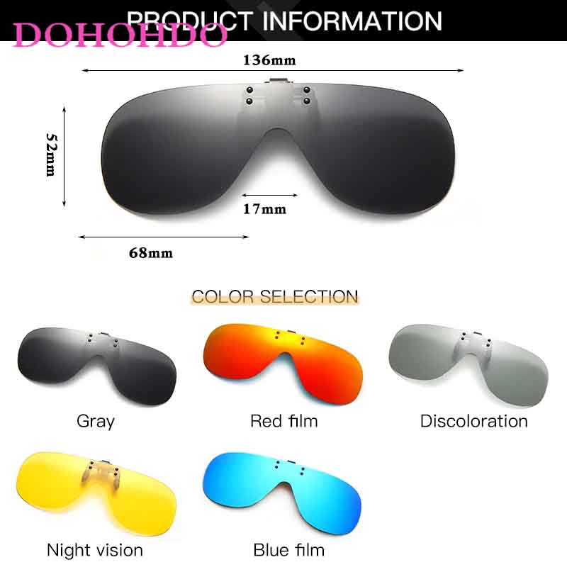 Vintage hombres Flip Up Clip en Gafas De Sol polarizadas fotocromáticas lente amarilla Gafas De conducción nocturna Gafas femeninas Gafas De Sol