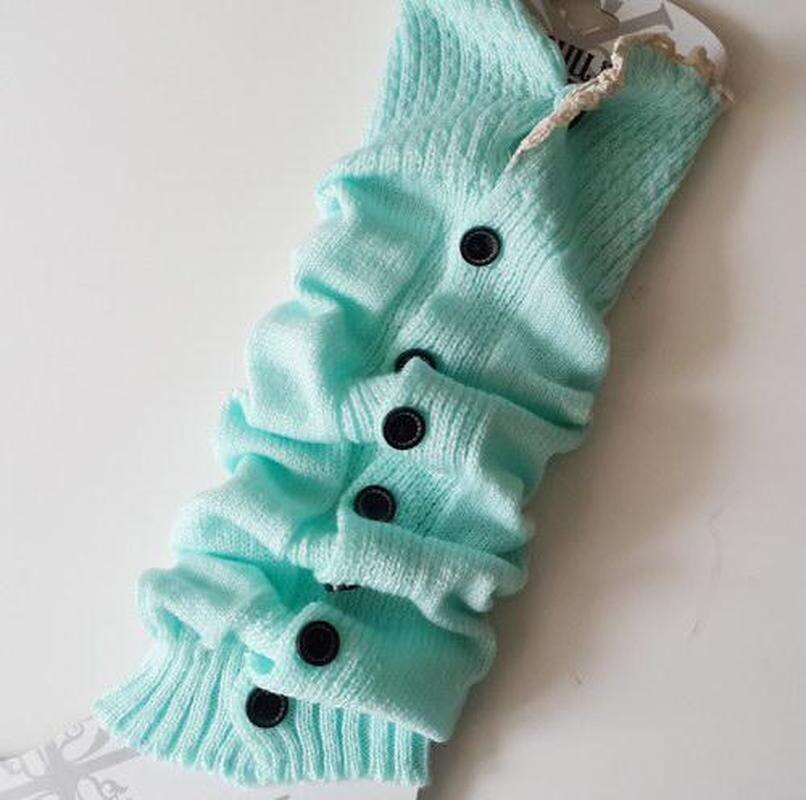 Dentelle bouton bas jambe plus Ballet danse échauffement tricoté butin guêtres bottes manchettes Stockin chaussettes bottes couvre jambe Protection orthèse